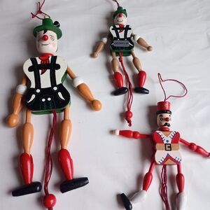 Colorful Wooden Marionette Puppets Set